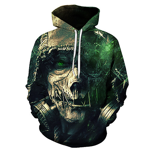 

Men's Casual Hoodie - 3D Green US32 / UK32 / EU40