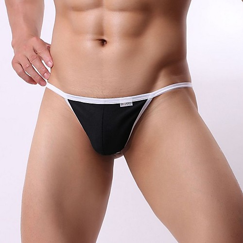 

Men's Basic Briefs Underwear Mid Waist Black Light gray White S M L