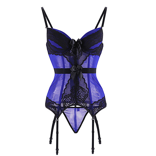 

Normal POLY Corset Sexy Color Block Party Evening Lace Overbust Corset