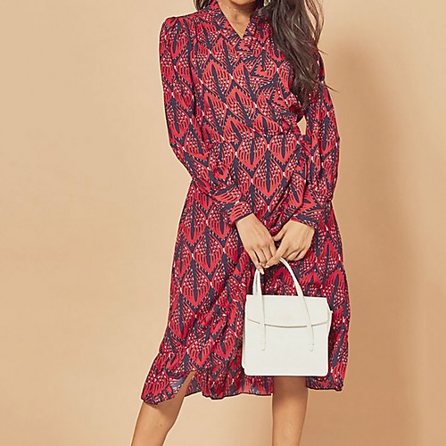 

Women's A Line Dress - Striped Fuchsia Orange S M L XL