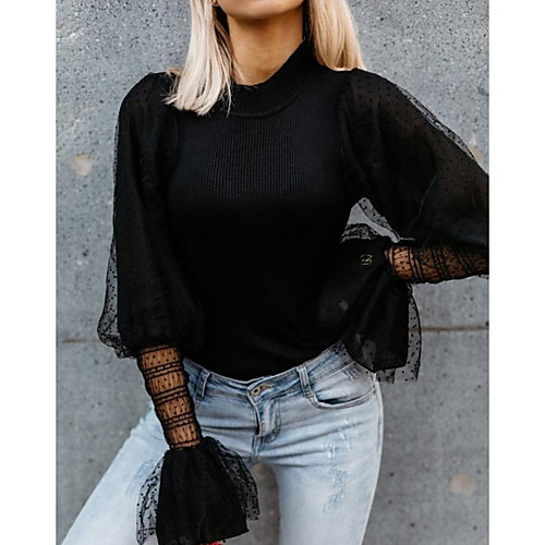 

Women's Daily T-shirt - Solid Colored Black