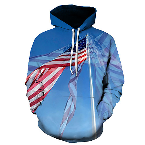 

Men's Casual / Basic Hoodie - 3D Blue US32 / UK32 / EU40