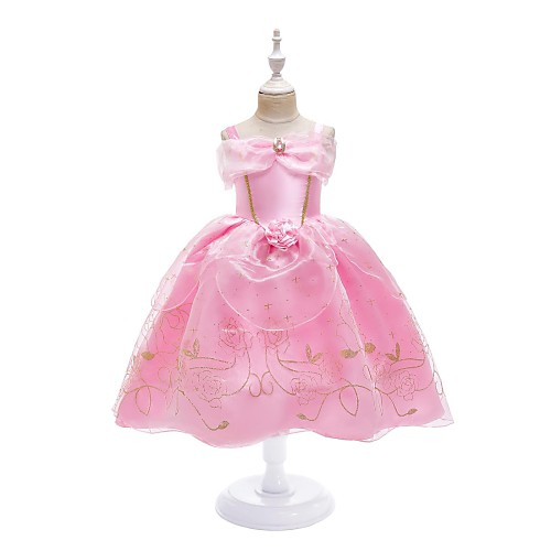 

Princess Dress Masquerade Flower Girl Dress Girls' Movie Cosplay Cosplay Halloween Pink Dress Halloween Carnival Masquerade Tulle Polyster