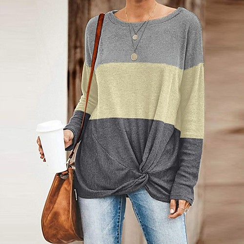 

Women's Daily T-shirt - Color Block Yellow
