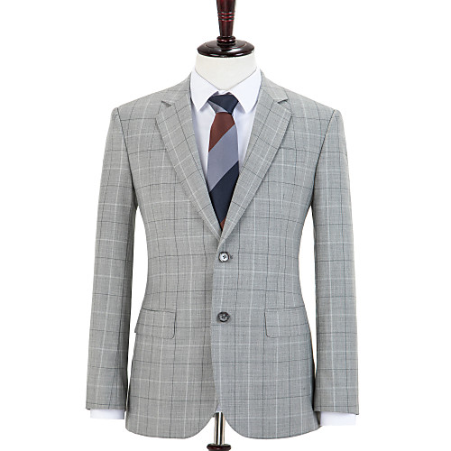 

Gray Windowpane Shadow Check Wool Custom Suit