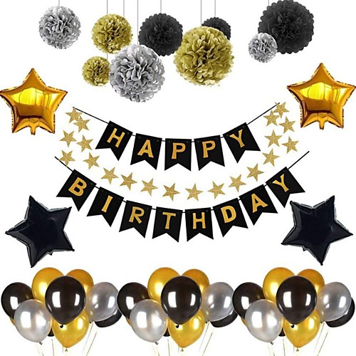 

Birthday Decorations, Birthday Party Decorations Party Supplies Birthday Balloons Confetti with Happy Birthday Balloons Banner