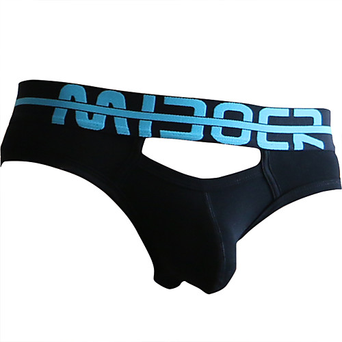 

Men's Cut Out Briefs Underwear - Normal Low Waist Black Light Blue White M L XL