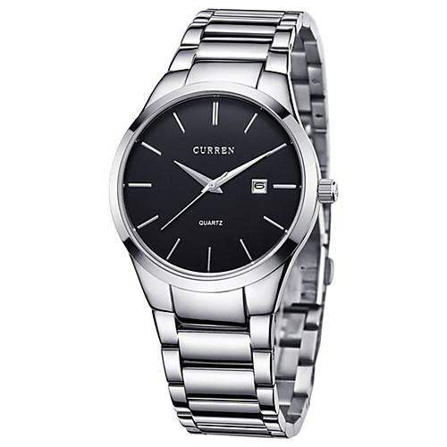 

CURREN Men's Steel Band Watches Quartz Stylish Stainless Steel Black / Silver 30 m Water Resistant / Waterproof Calendar / date / day Casual Watch Analog Fashion - Black Black / White Silver / Black