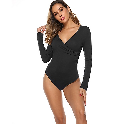 

Жен. Bodysuit Однотонный Черный