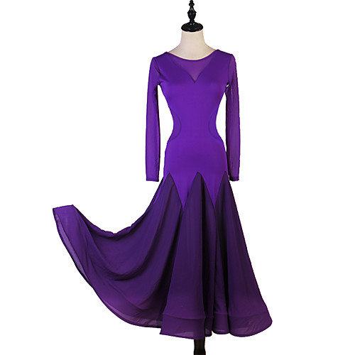 

Ballroom Dance Dresses Women's Performance Spandex Split Joint Long Sleeve Dress