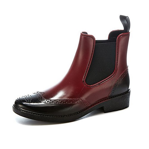 

Women's Boots Low Heel Pointed Toe PVC Booties / Ankle Boots Fall Red