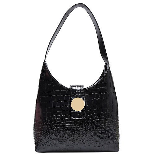 

Women's Zipper / Chain PU Top Handle Bag Solid Color Black / Brown / Red