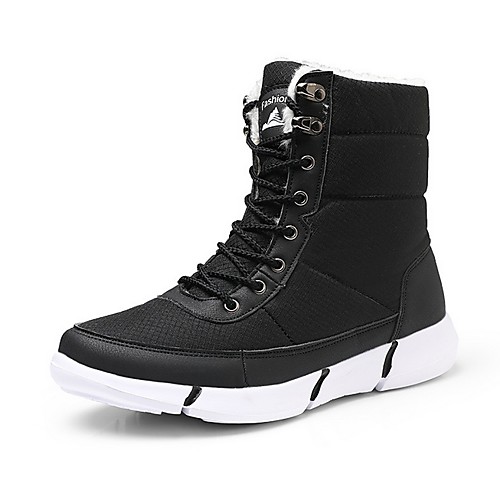 

Women's Boots Flat Heel Round Toe Canvas Mid-Calf Boots Fall Black / Red / Beige