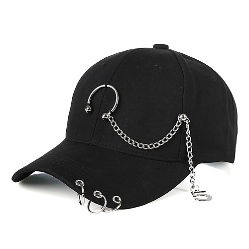 

Unisex Party Basic Cotton Baseball Cap-Solid Colored All Seasons Black White