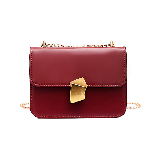 

Women's Chain Polyester / PU Crossbody Bag Solid Color Black / Blushing Pink / Red