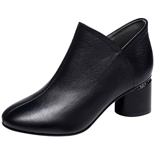 

Women's Boots Chunky Heel Round Toe PU Winter Black / Brown