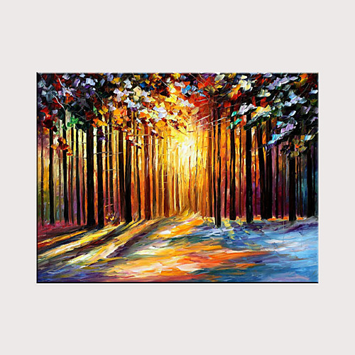 

Oil Painting Hand Painted - Abstract Landscape Modern Rolled Canvas