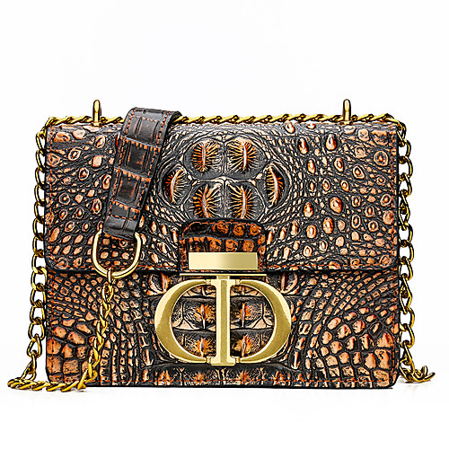 

Women's Embossed PU Crossbody Bag Crocodile Black / Brown / Red