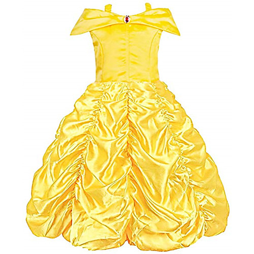 

Belle Cosplay Costume Flower Girl Dress Kid's Girls' A-Line Slip Dresses Christmas Halloween Carnival Festival / Holiday Tulle Cotton Yellow Carnival Costumes Princess