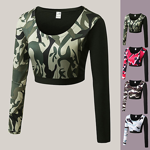 

YUERLIAN Women's Cropped Running Crop Top Running Fitness Jogging Breathable Quick Dry Soft Sportswear Crop Top Long Sleeve Activewear Stretchy