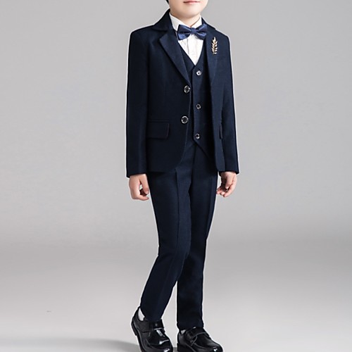 

Темно-синий Полиэстер Детский праздничный костюм - 1 шт. Включает в себя Пальто / Жилетка / Рубашка