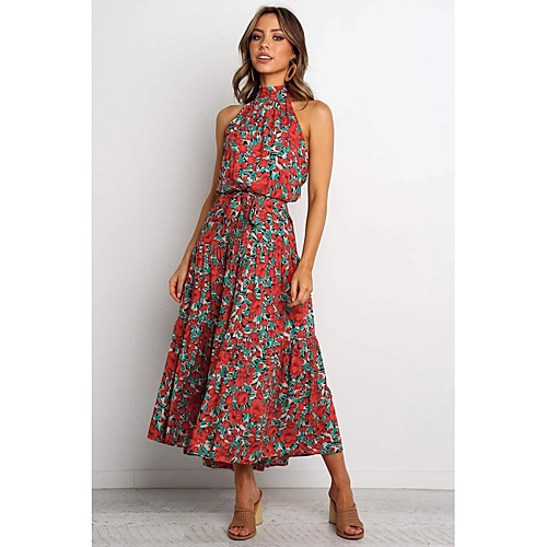 

Women's Swing Dress - Floral Wine S M L XL