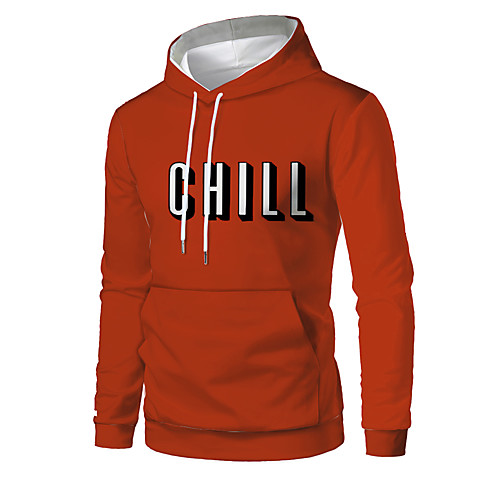 

Men's Casual Hoodie - Letter Red XXXL