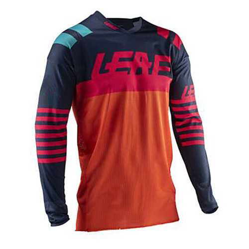 

21Grams Men's Long Sleeve Cycling Jersey Downhill Jersey Dirt Bike Jersey Winter 100% Polyester Black / Red Patchwork Bike Jersey Top Mountain Bike MTB Road Bike Cycling Thermal / Warm UV Resistant