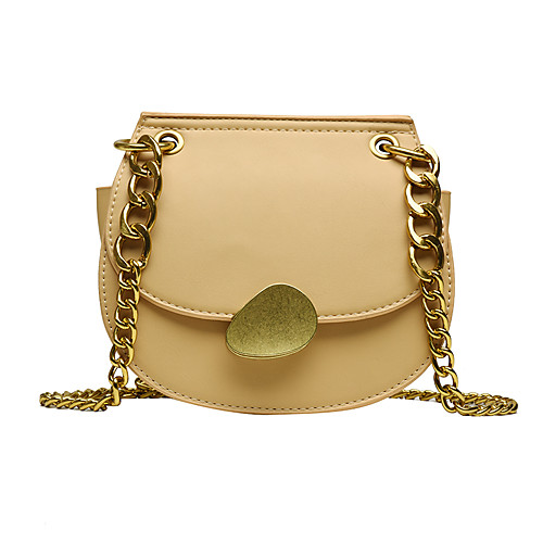 

Women's Chain PU Crossbody Bag Solid Color Black / White / Yellow