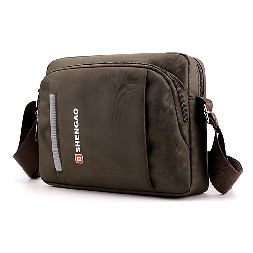 

Unisex Zipper Oxford Cloth Crossbody Bag Letter Black / Brown / Purple