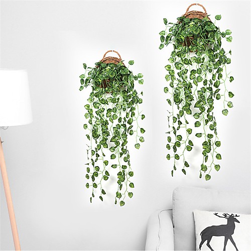 

90cm Party Home Hotel Wall Hanging Decoration Artificial Watermelon Grapes Leaf Silk Plants Plant Leaves Rattan Vine