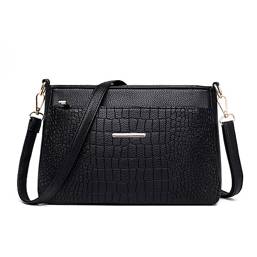 

Women's Zipper Faux Leather / PU Crossbody Bag Crocodile Black / Wine