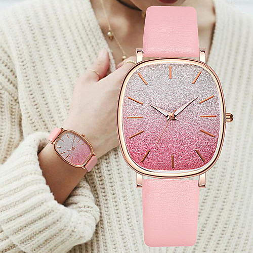 

Women's Quartz Watches New Arrival Fashion Black White Blue PU Leather Chinese Quartz Black White Blushing Pink Chronograph Cute Color Gradient 1 pc Analog One Year Battery Life
