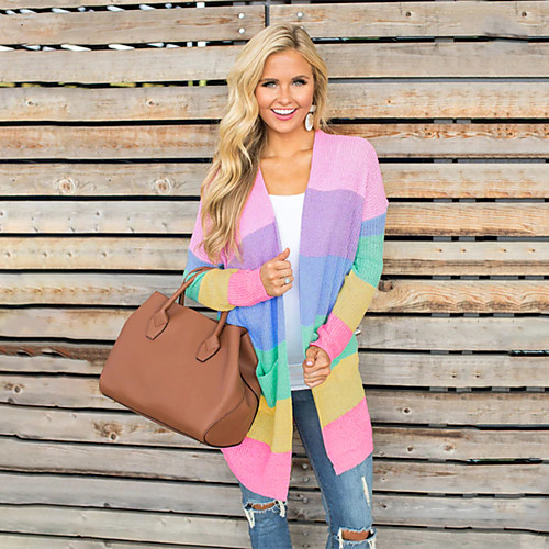 

Women's Rainbow Long Sleeve Pullover Sweater Jumper, V Wire Blushing Pink S / M / L