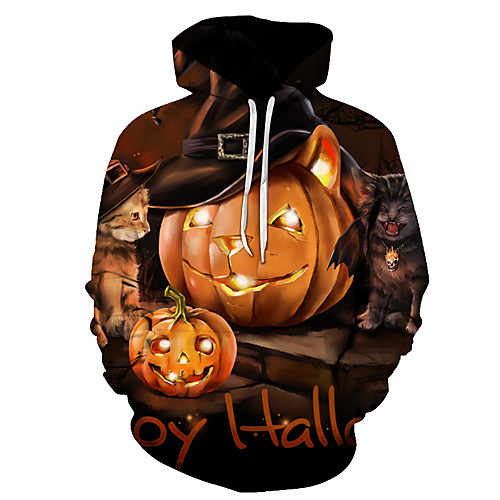

Men's Casual / Basic Hoodie - 3D Brown US32 / UK32 / EU40