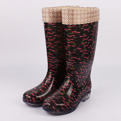 

Women's Boots Flat Heel Round Toe PU Mid-Calf Boots Winter Black