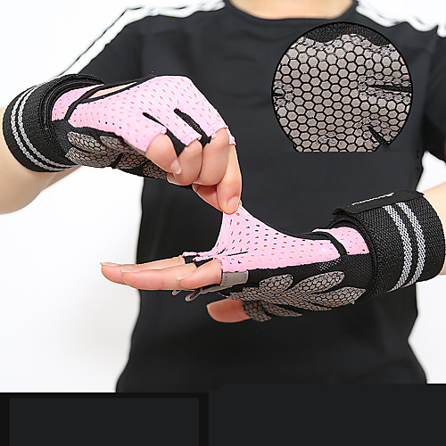 

AOLIKES Workout Gloves Weight Lifting Gloves 2 pcs Sports Silica Gel Breathable Mesh Foam Sponge Gym Workout Training Bodybuilding Built-In Wrist Wraps Adjustable Anti Slip Durable Wrist Support Full