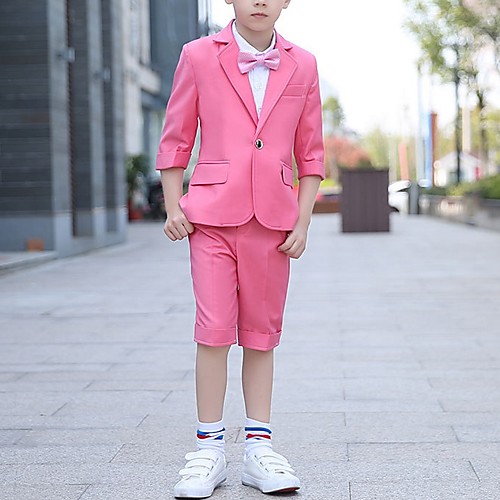 

Blushing Pink Polyester Ring Bearer Suit - 1 Piece Includes Coat / Shirt / Pants