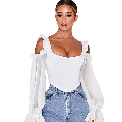 

Women's Daily T-shirt - Solid Colored White