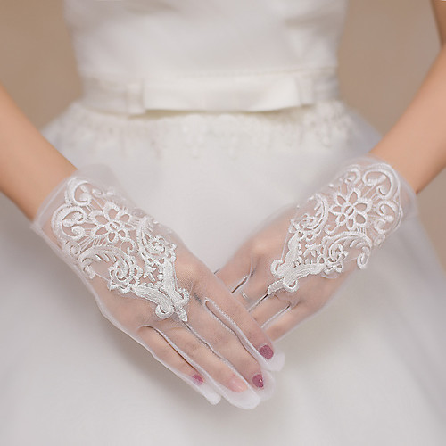 

Lace / Polyester Wrist Length Glove Lace / Gloves With Embroidery