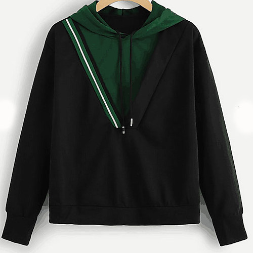 

Women's Basic Hoodie - Color Block Black S