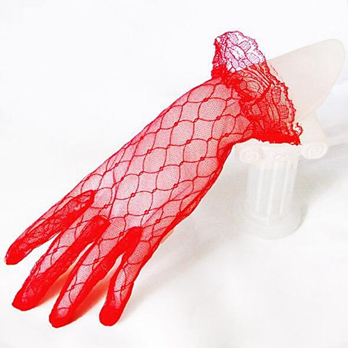 

Net Wrist Length Glove Gloves With Solid