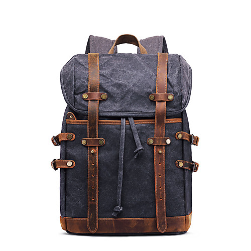 

Waterproof Canvas Zipper Commuter Backpack Solid Color Outdoor Army Green / Gray / Coffee