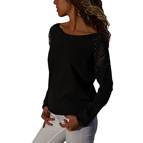 

Women's Daily T-shirt - Solid Colored Black