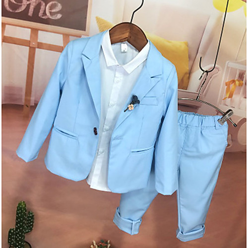 

Небесно-голубой Полиэстер Детский праздничный костюм - 1 шт. Включает в себя Пальто / Рубашка / Брюки