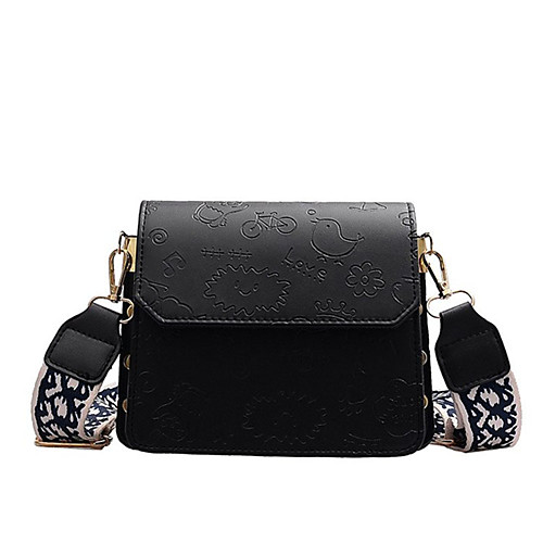 

Women's Embossed PU Crossbody Bag Black / Brown / Wine