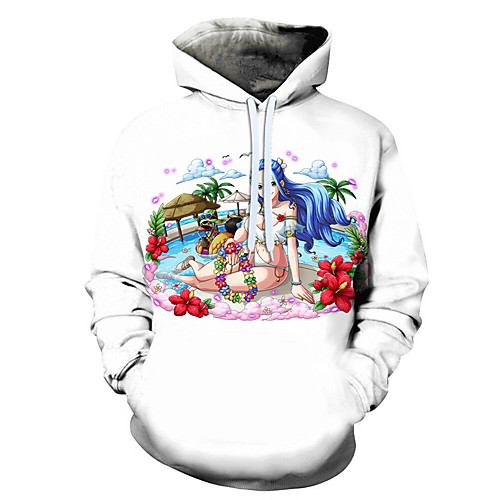 

Men's Casual / Halloween Hoodie - 3D / Cartoon / Skull White US32 / UK32 / EU40