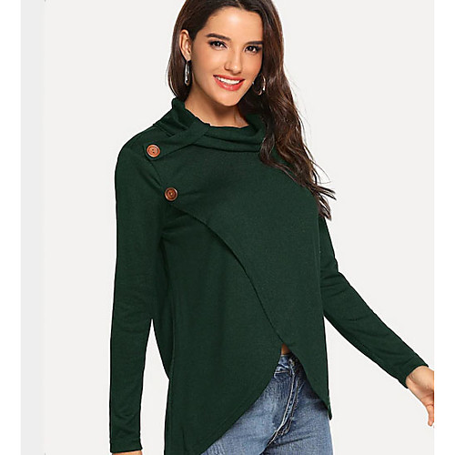 

Women's Casual Sweatshirt - Solid Colored Black S