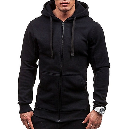 

Men's Casual Hoodie - Solid Colored Black US34 / UK34 / EU42