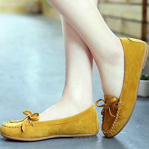 

Women's Loafers & Slip-Ons Flat Heel Round Toe Canvas Fall & Winter Black / Wine / Yellow